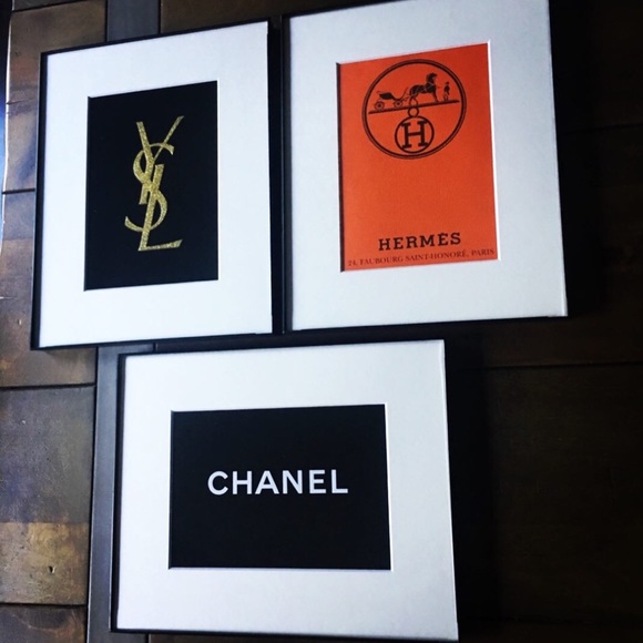 CHANEL Other - YSL, Chanel and Hermès w/ matting wall art